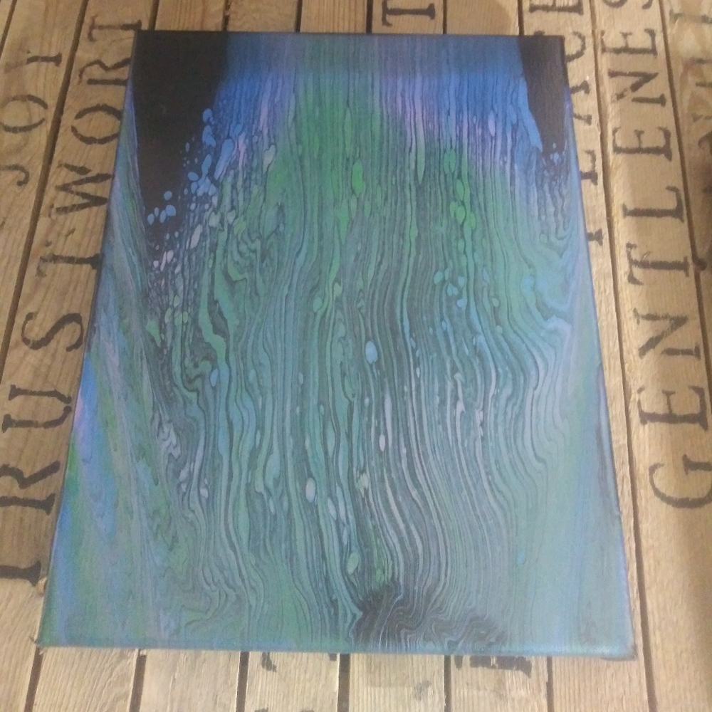 11" x 14" Stretched Canvas Metallic Acrylic Swipe